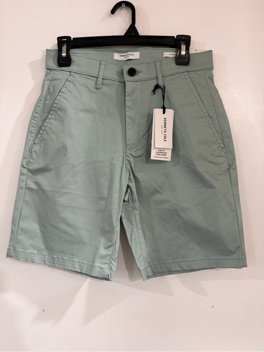 Kenneth Cole Light Sage Green Flat Front Men’s Shorts